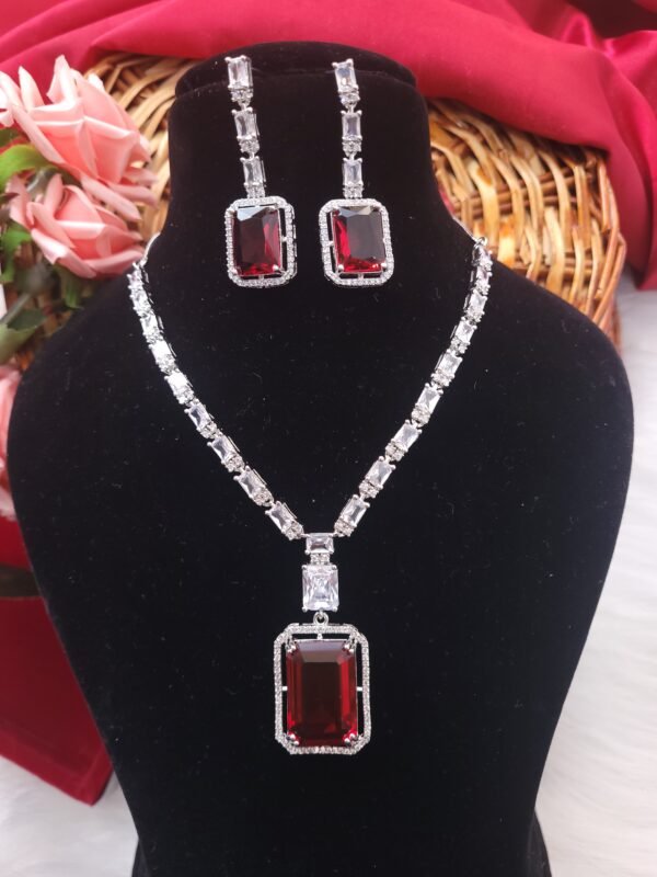 Himanshi American Diamond Set - Red