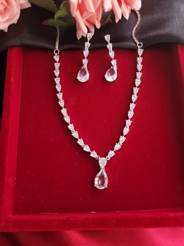 Deepika Padukone Inspired American Diamond Set - White