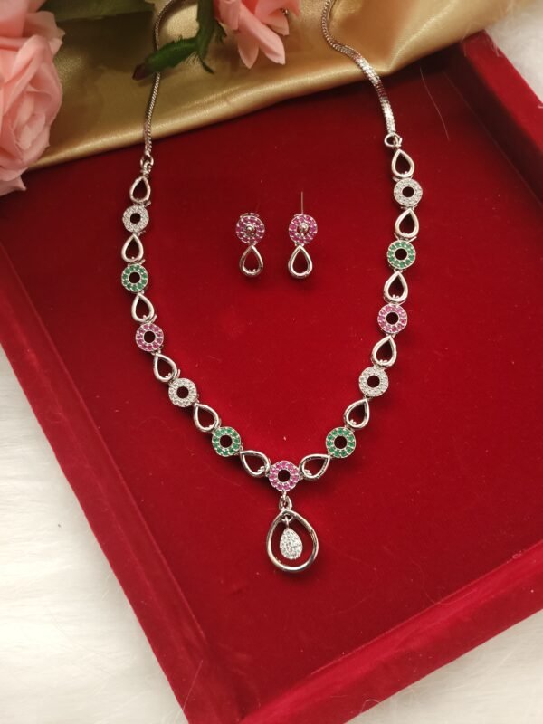 Priyanshi American Diamond Set - Multi