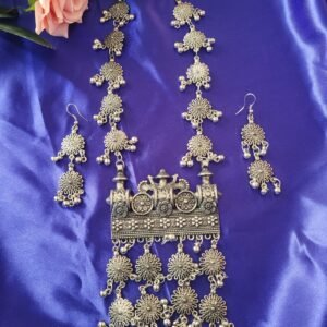 Long Oxidized Necklace Set
