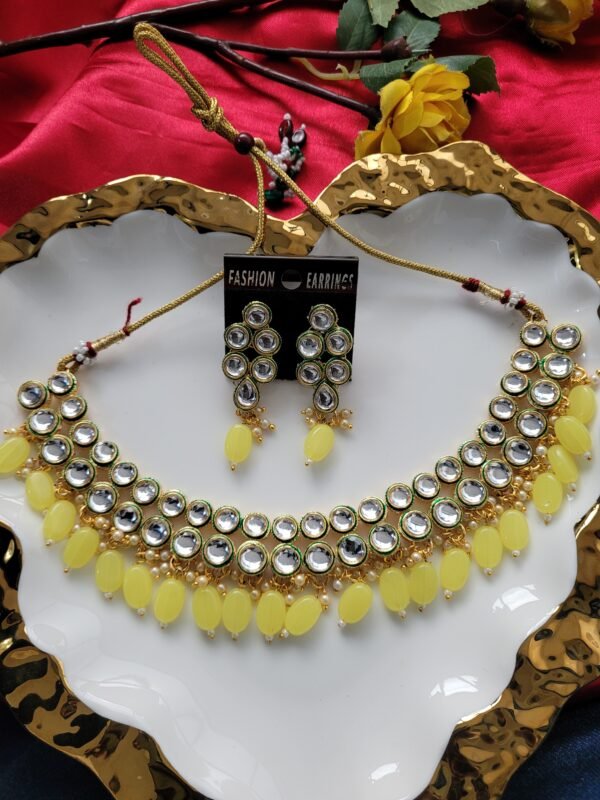 Yellow Kundan Set