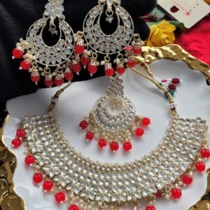 Vaishali Kundan Set – Red