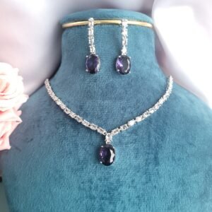 Deepika Padukone Inspired American Diamond Set – Purple
