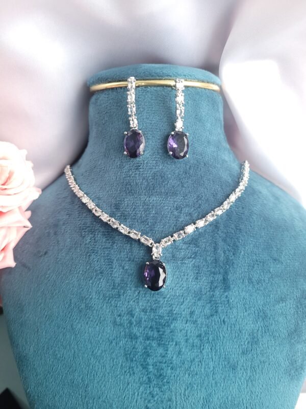 Deepika Padukone Inspired American Diamond Set - Purple