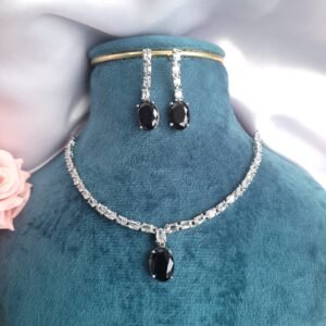 Deepika Padukone Inspired American Diamond Set – Black
