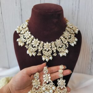 Premium Kundan Set – White