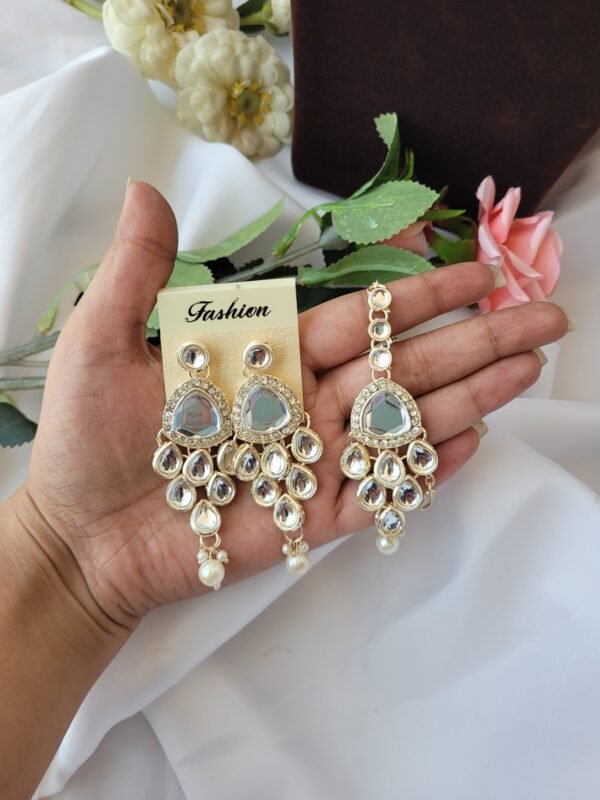 Shreeji Foil Kundan Set - Golden - Image 3