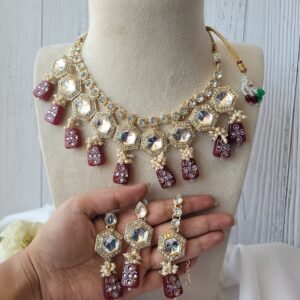 Anjali Kundan Set – Wine
