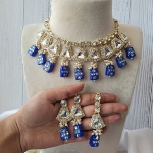 Anjali Kundan Set – Blue