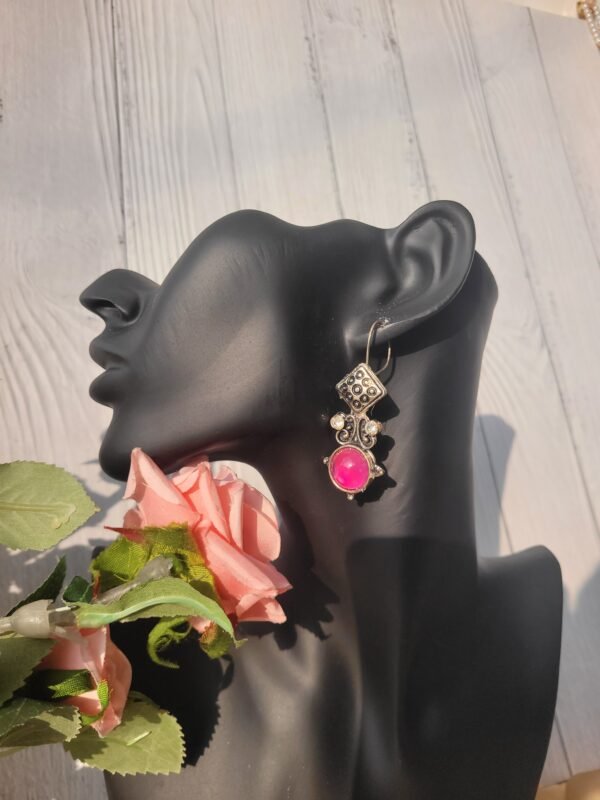 Dark Pink Stone Dangler