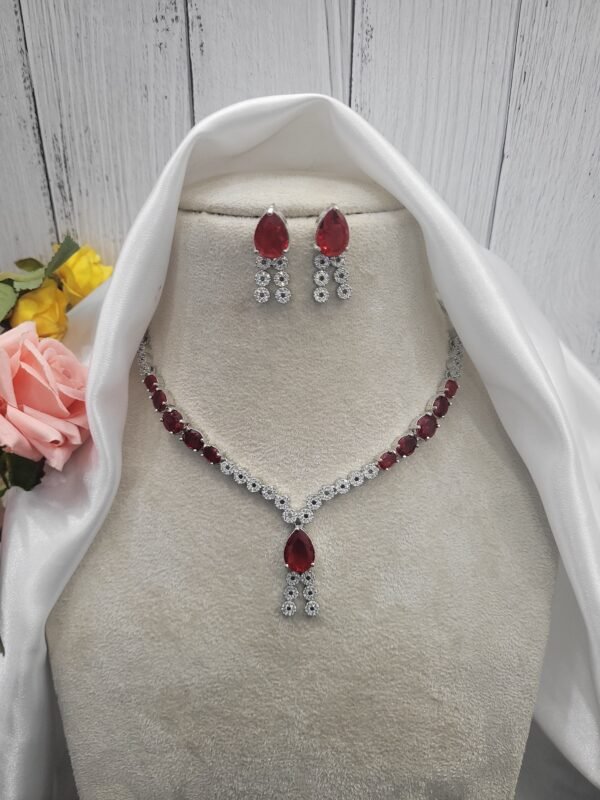 Riddhima American Diamond Set - Red