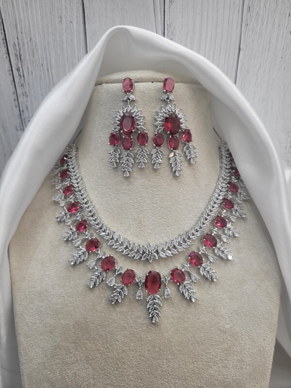 Kareena American Diamond Set - Ruby Red