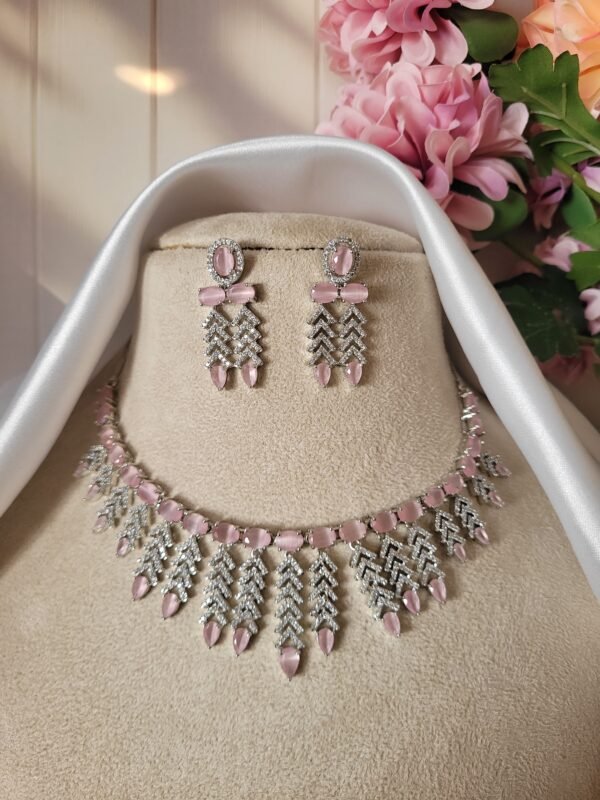 Kanishka American Diamond Set - Light Pink