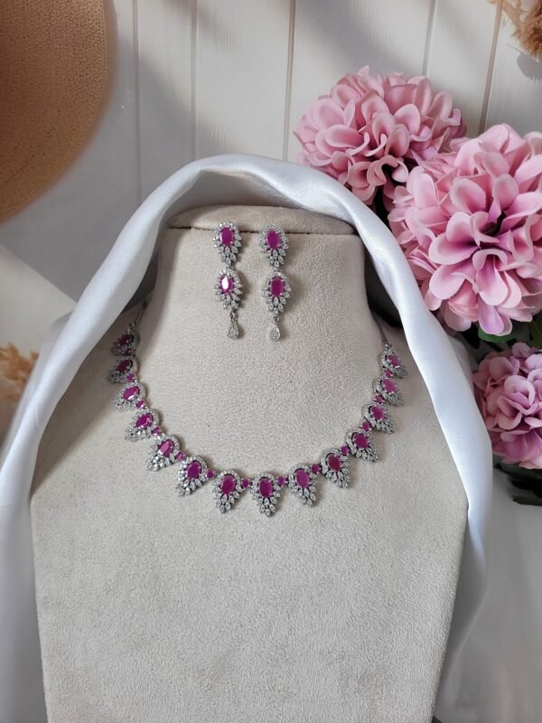 Asmita American Diamond Set - Ruby
