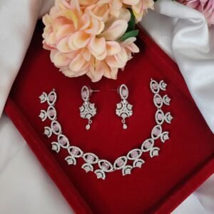 Evil Eye American Diamond Set – Light Pink