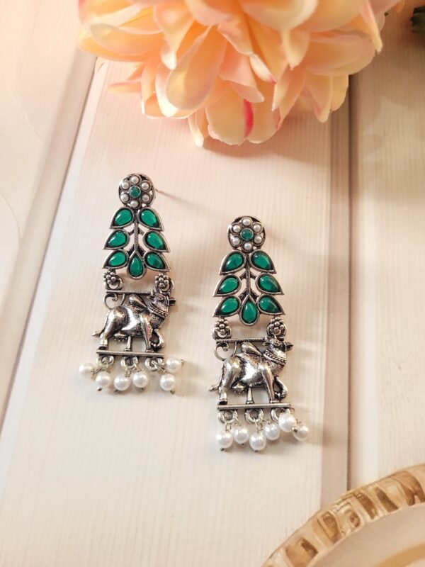 Premium Traditional Earrings - Green