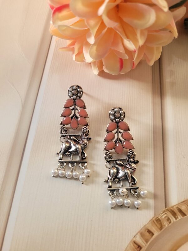 Premium Traditional Earrings - Peach