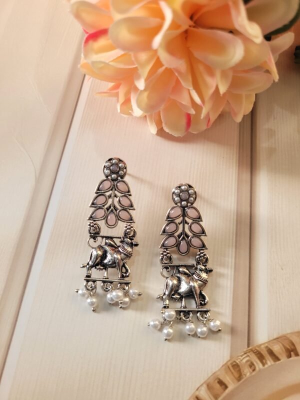Premium Traditional Earrings - Light Pink