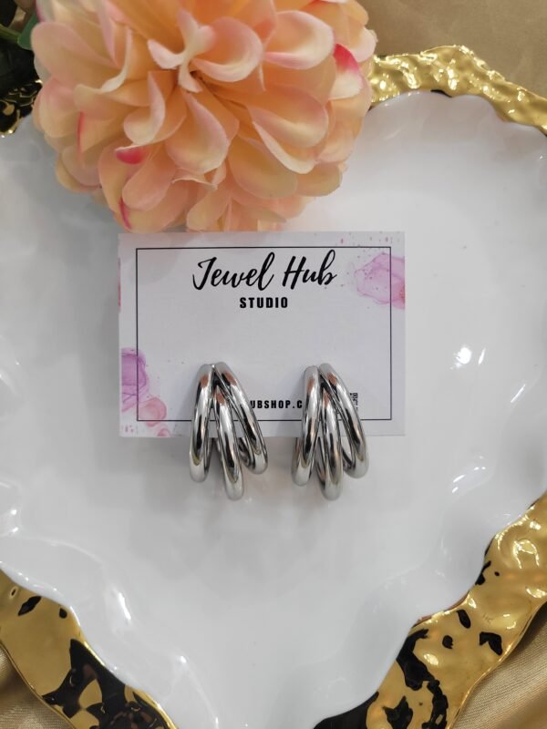 Silver Semi Looped Studs - Pattern 2