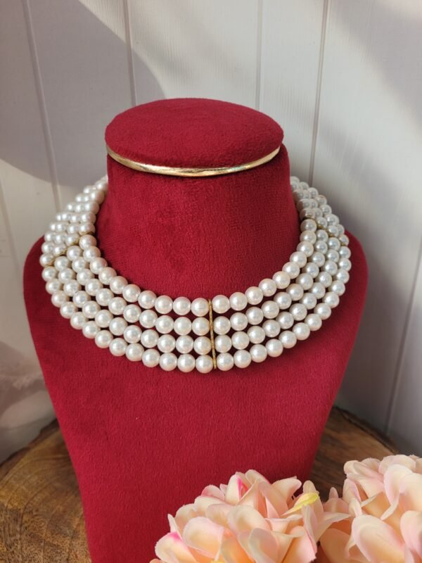 Pearl Multi Layer Choker Set  - Pattern 1
