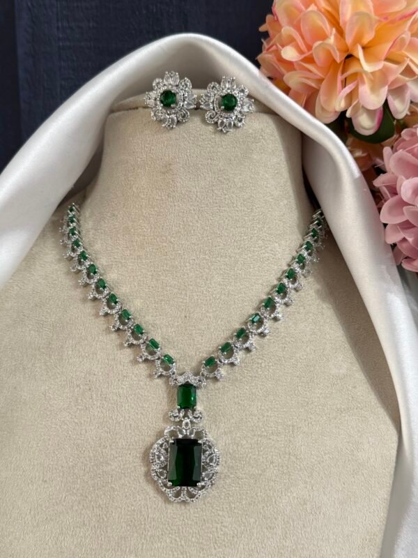 Nita Ambani Inspired American Diamond Set - Green