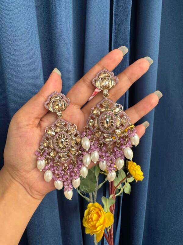 Purnima Premium Earrings - Lavender