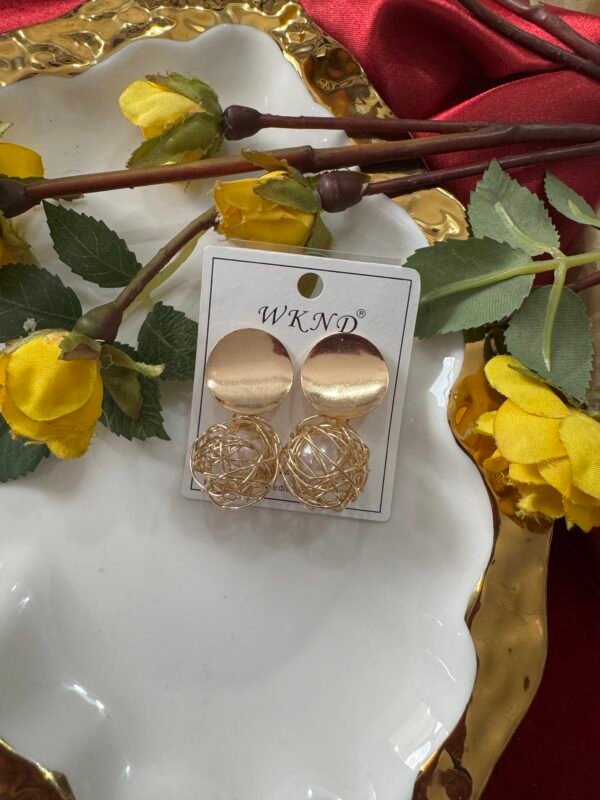Unique Golden Pearl Earrings