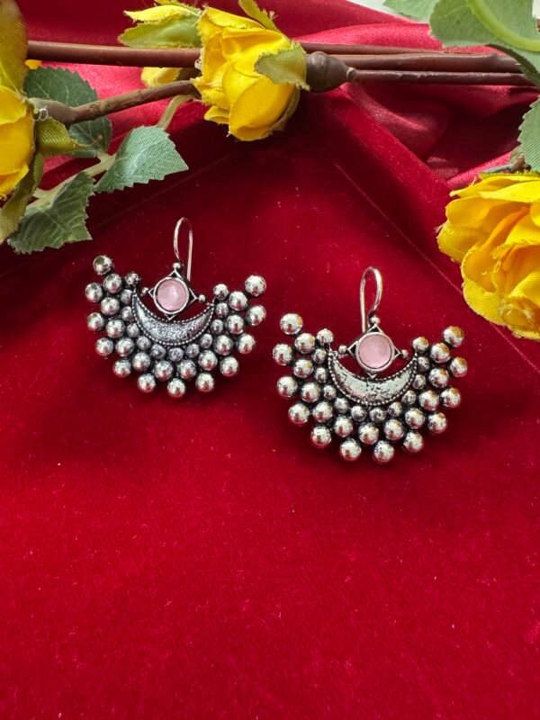 Teena daily Wear Stone Earrings - Light Pink