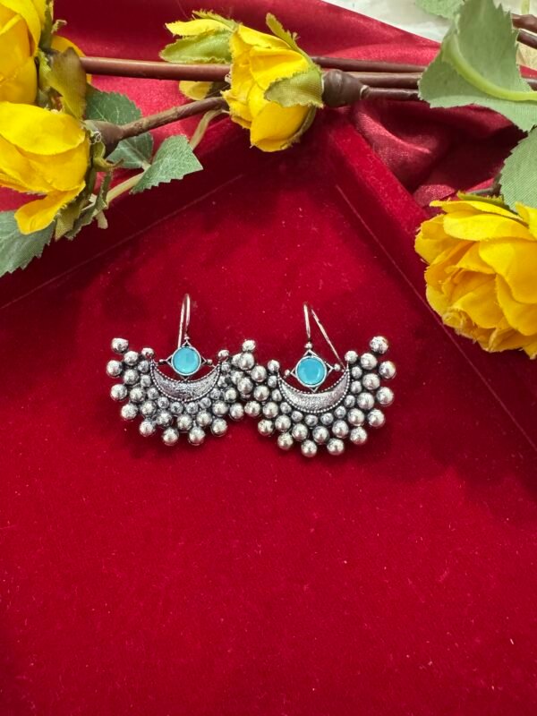 Teena daily Wear Stone Earrings - Light Blue
