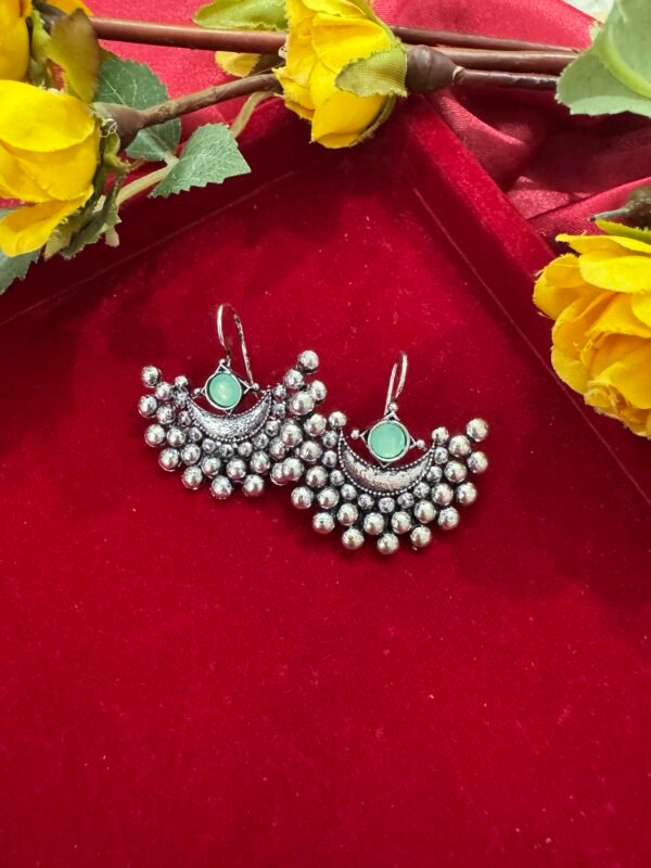 Teena daily Wear Stone Earrings - Green