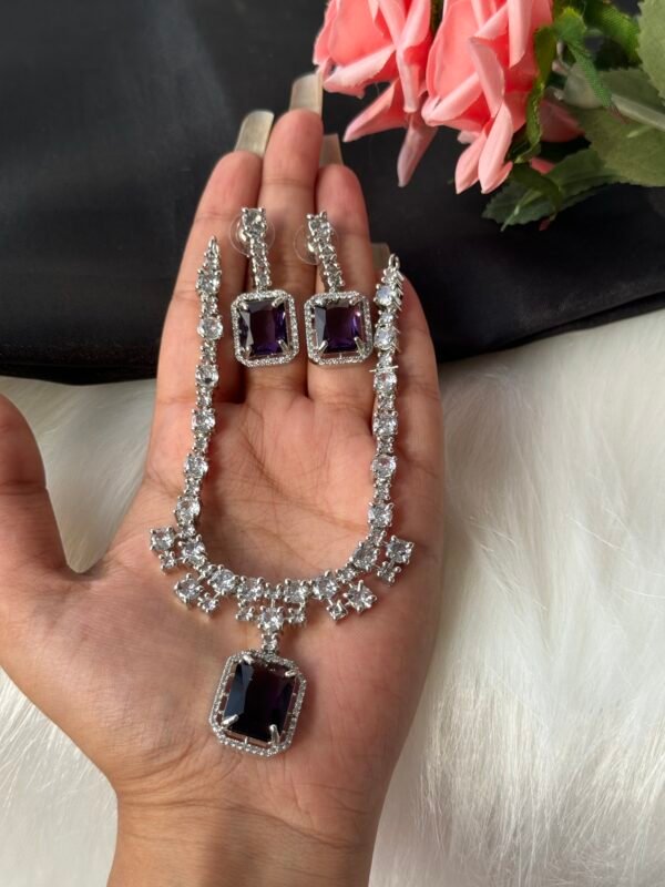 Ananya American Diamond Set - Purple