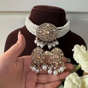 Reena Pearl Choker Set – Golden