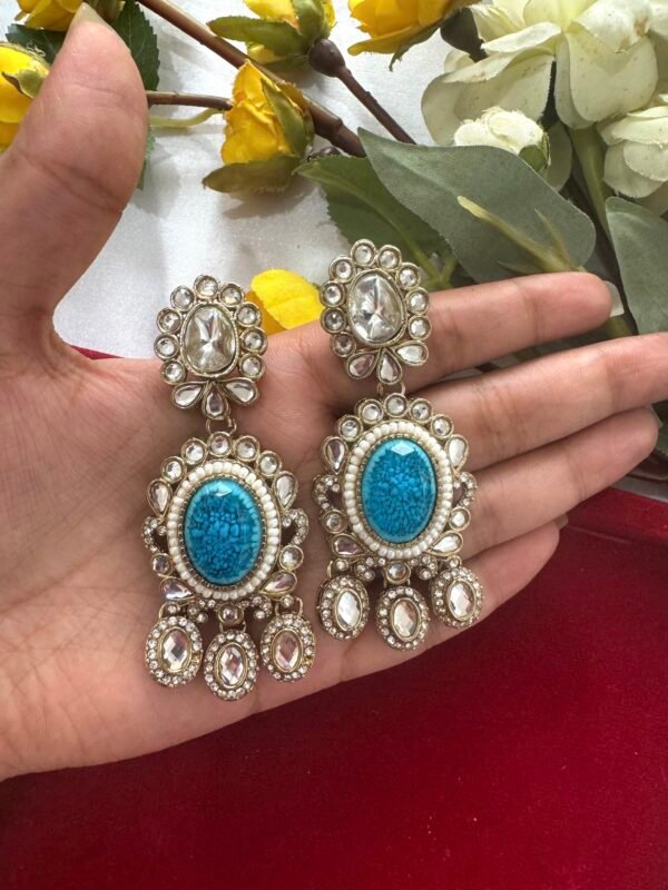 Premium Zirconia Earrings - Blue