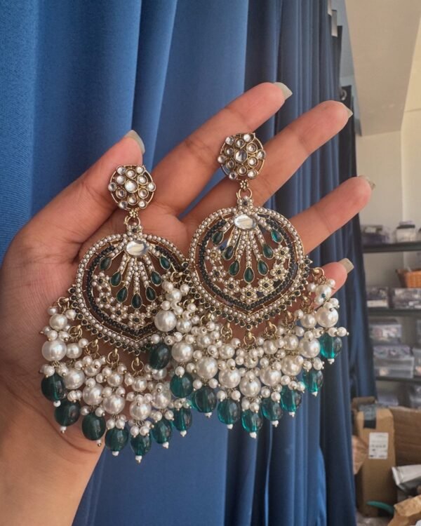 Rhea Premium Earrings - Teal Green