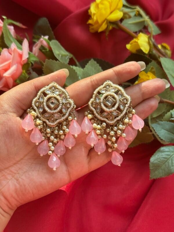 Harleen Ethnic Earrings - Pink