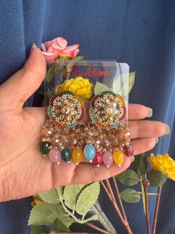 Shrishti Flower Kundan Studs - Multi