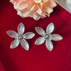 Flower Earrings – Silver