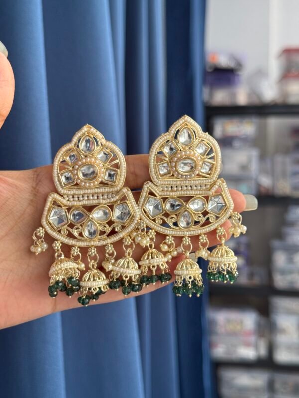 Krisha Unique Earrings - Dark Green