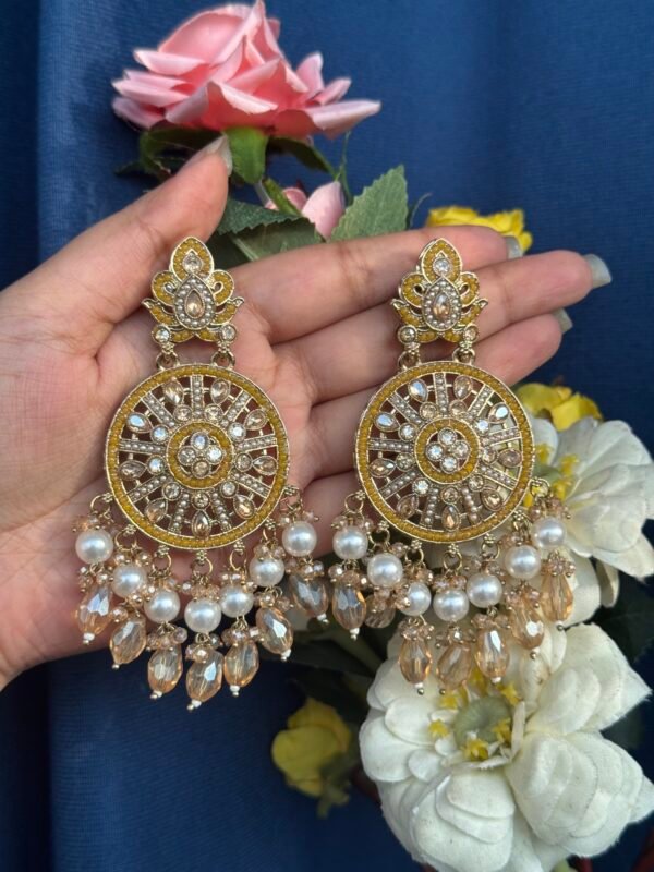 Madhumita Premium Earrings - Yellow