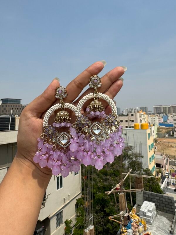 Sameeksha Ethnic Earrings - Lavender