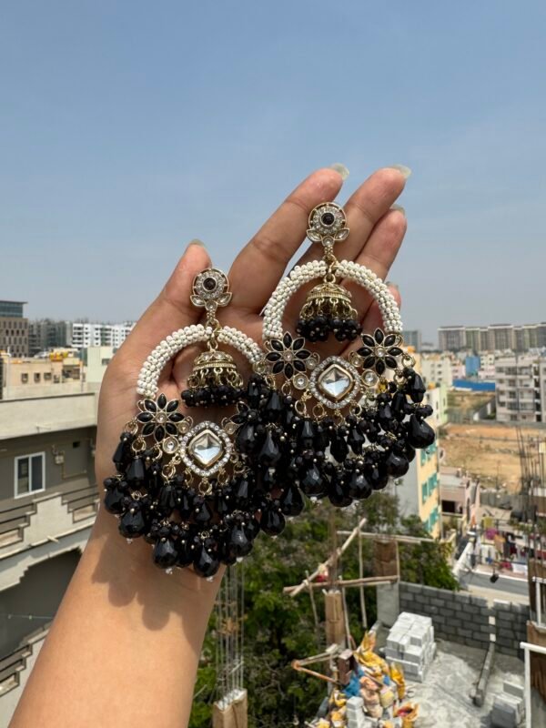 Sameeksha Ethnic Earrings - Black