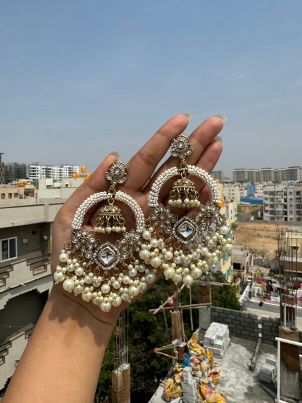 Sameeksha Ethnic Earrings - White