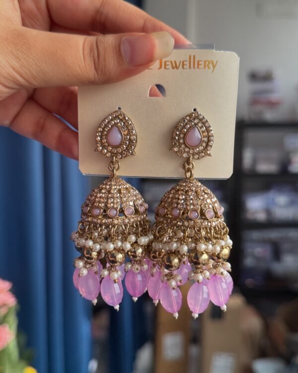 Radhika Kundan Jhumka - Lavender