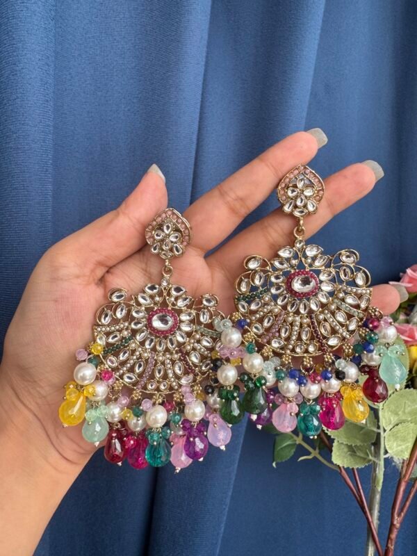 Aadya Kundan Earrings - Multi