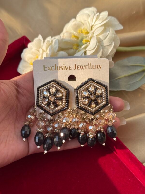 Alfiya Premium Earrings - Black