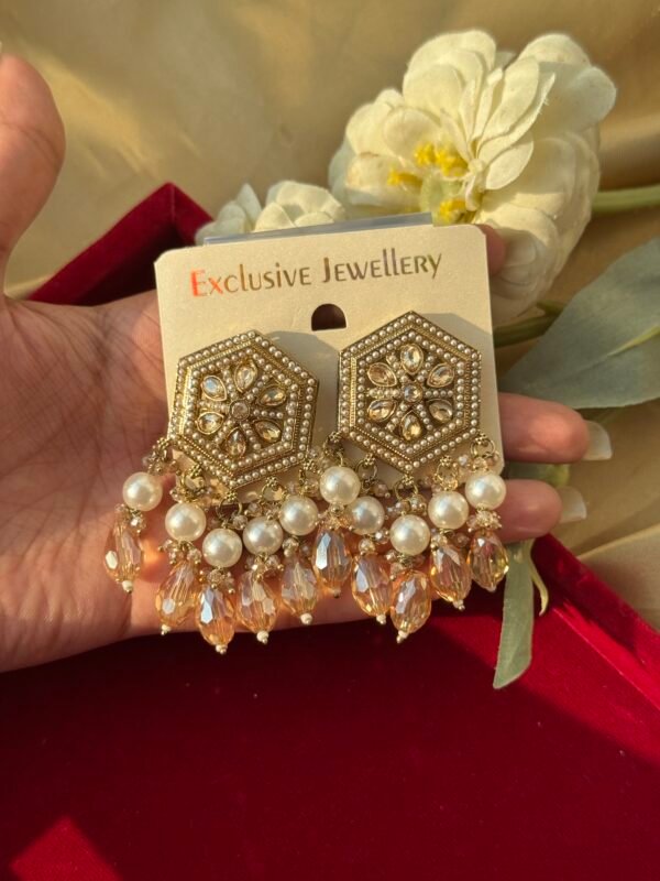 Alfiya Premium Earrings - Golden