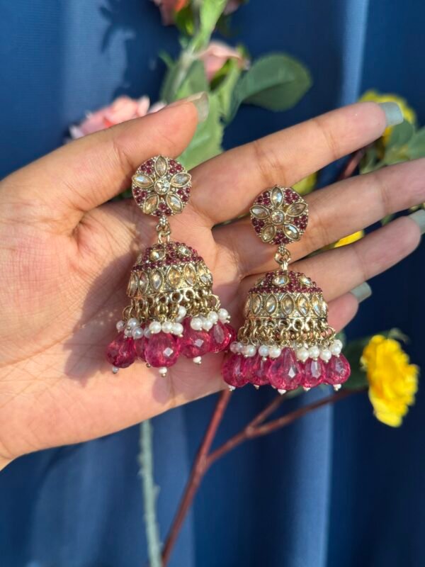 Aleena Premium Jhumka - Wine