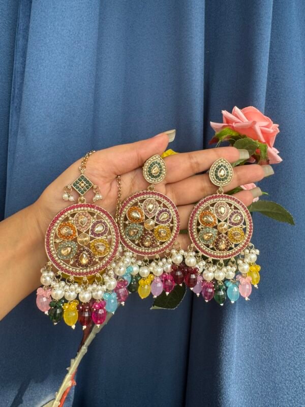 Bhavika Kundan Earrings and  - Multi