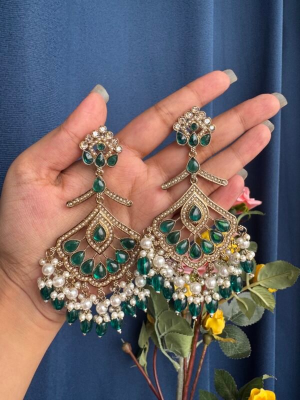 Serena Premium Earrings - Dark Green