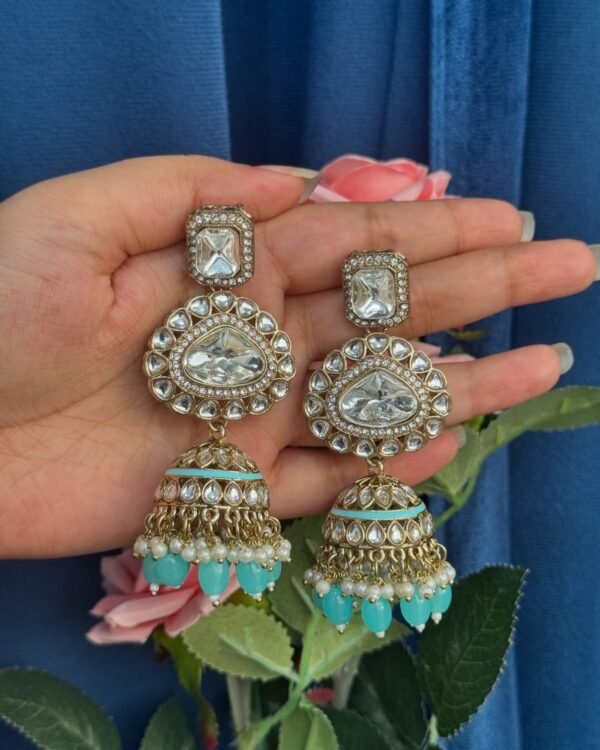 Festive Jhumka - Light Blue